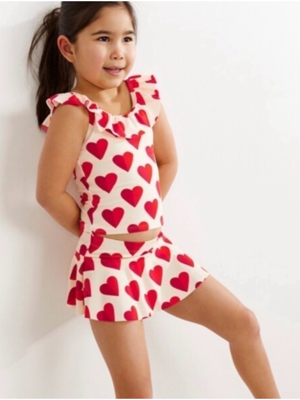 Hanna Andersson Heart Print Two-Piece Swim Set 18-24 M
